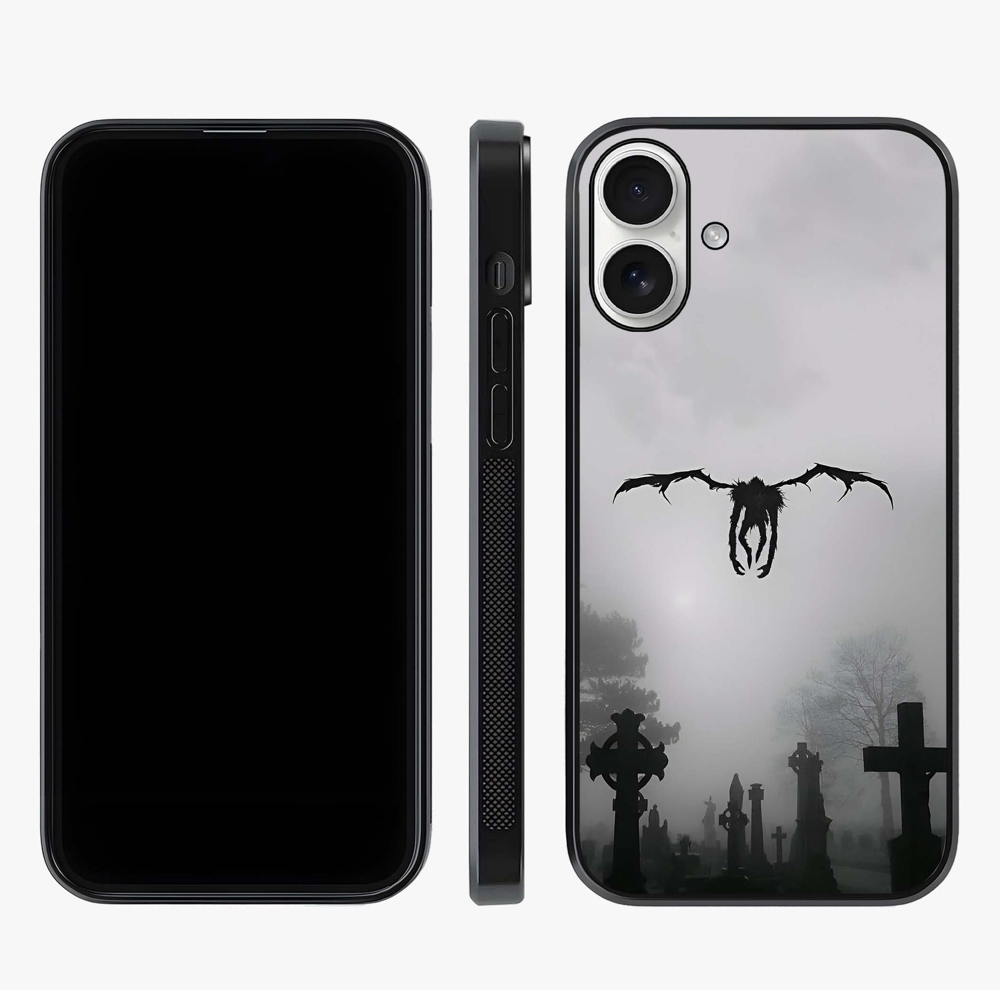 Graveyard Shadow Descent Glass Case displayed upright for full design visibility and premium finish.