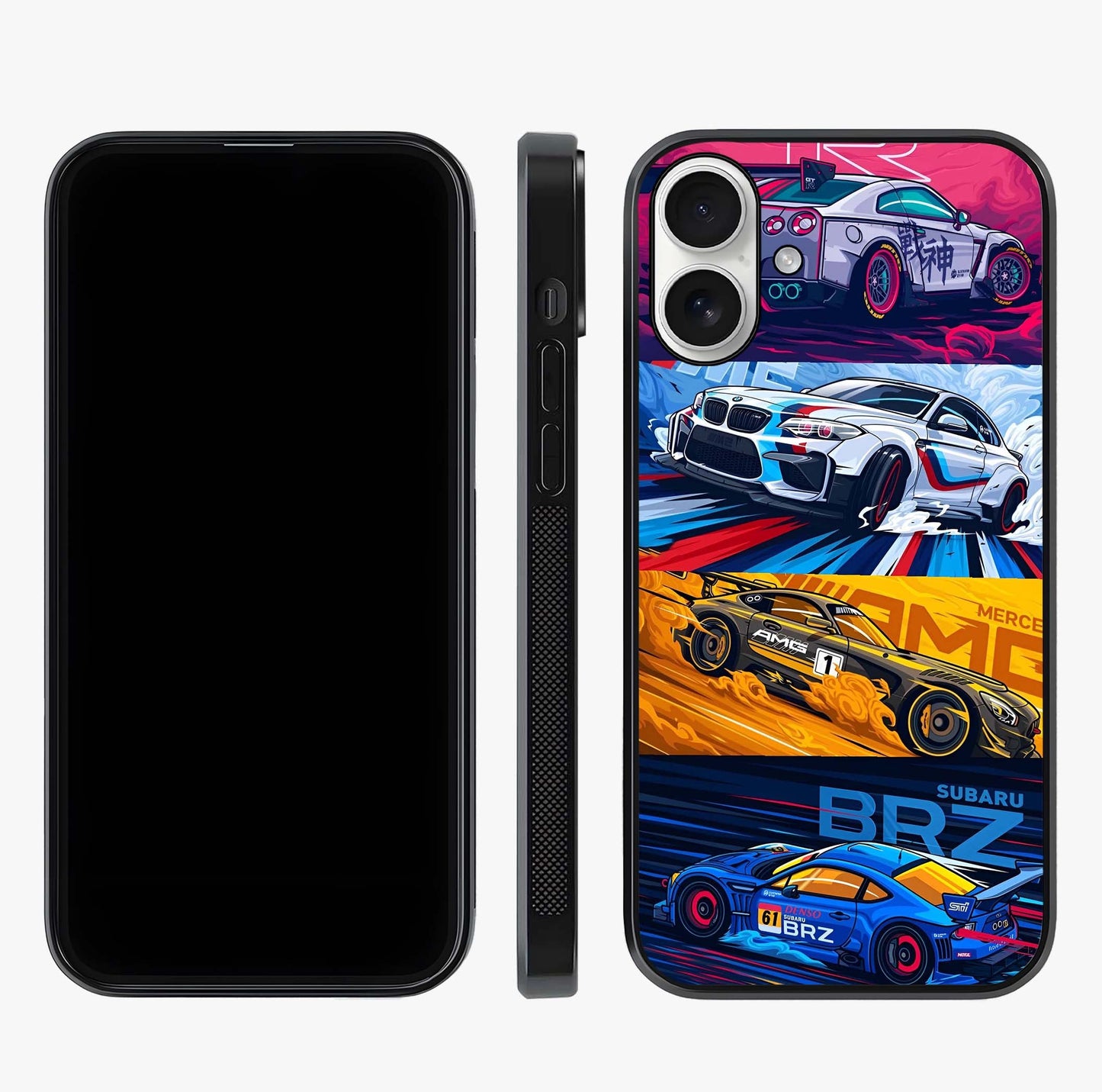 Jdm Sports Car Glass Case displayed upright for full design visibility and premium finish.