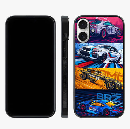 Jdm Sports Car Glass Case displayed upright for full design visibility and premium finish.