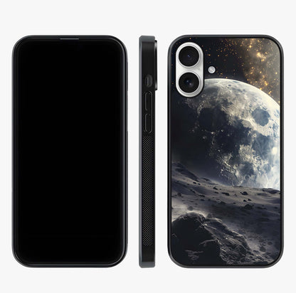 Lunar Horizon Glow Glass Case displayed upright for full design visibility and premium finish.
