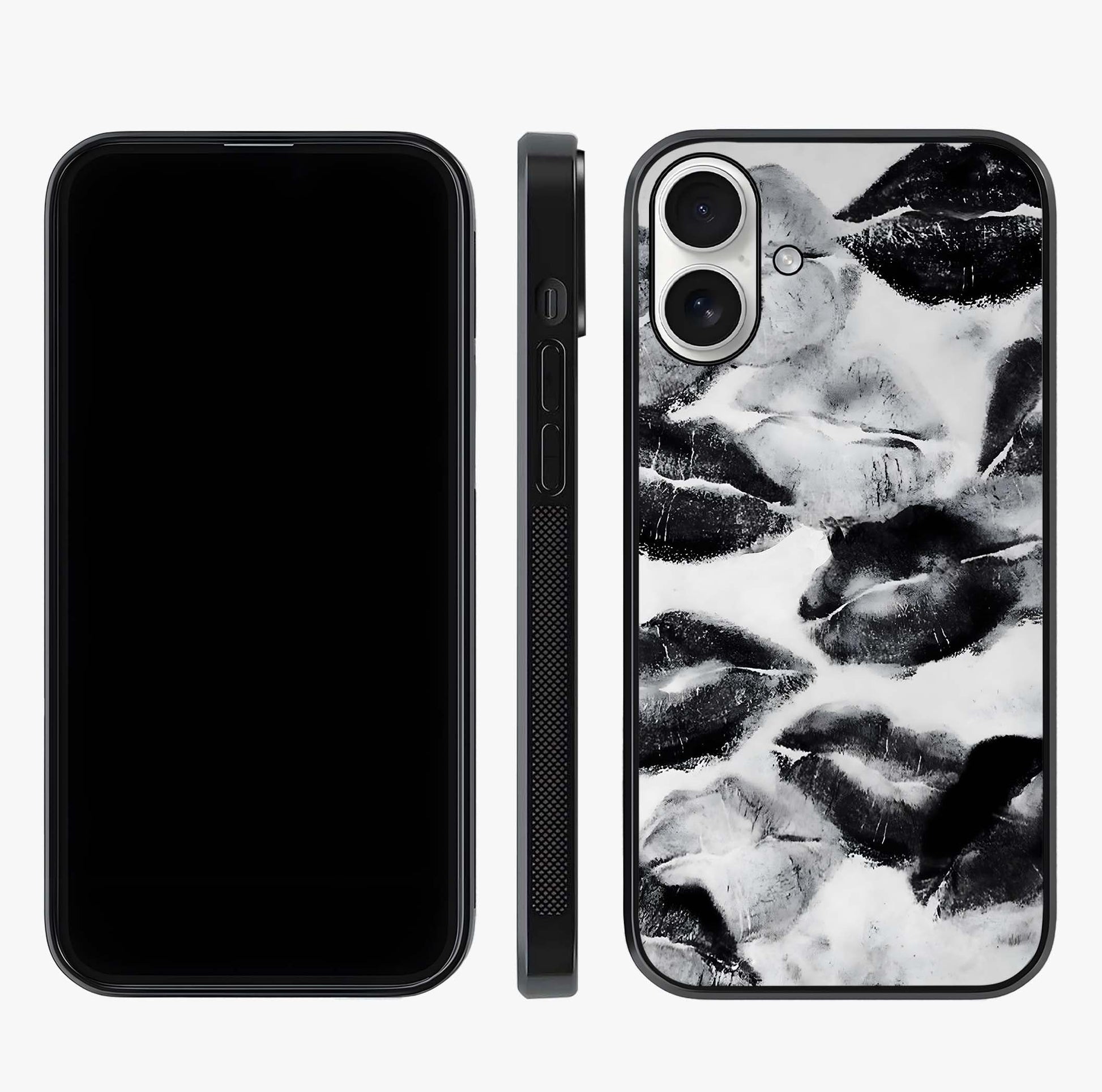 Midnight Kiss Marks Glass Case displayed upright for full design visibility and premium finish.
