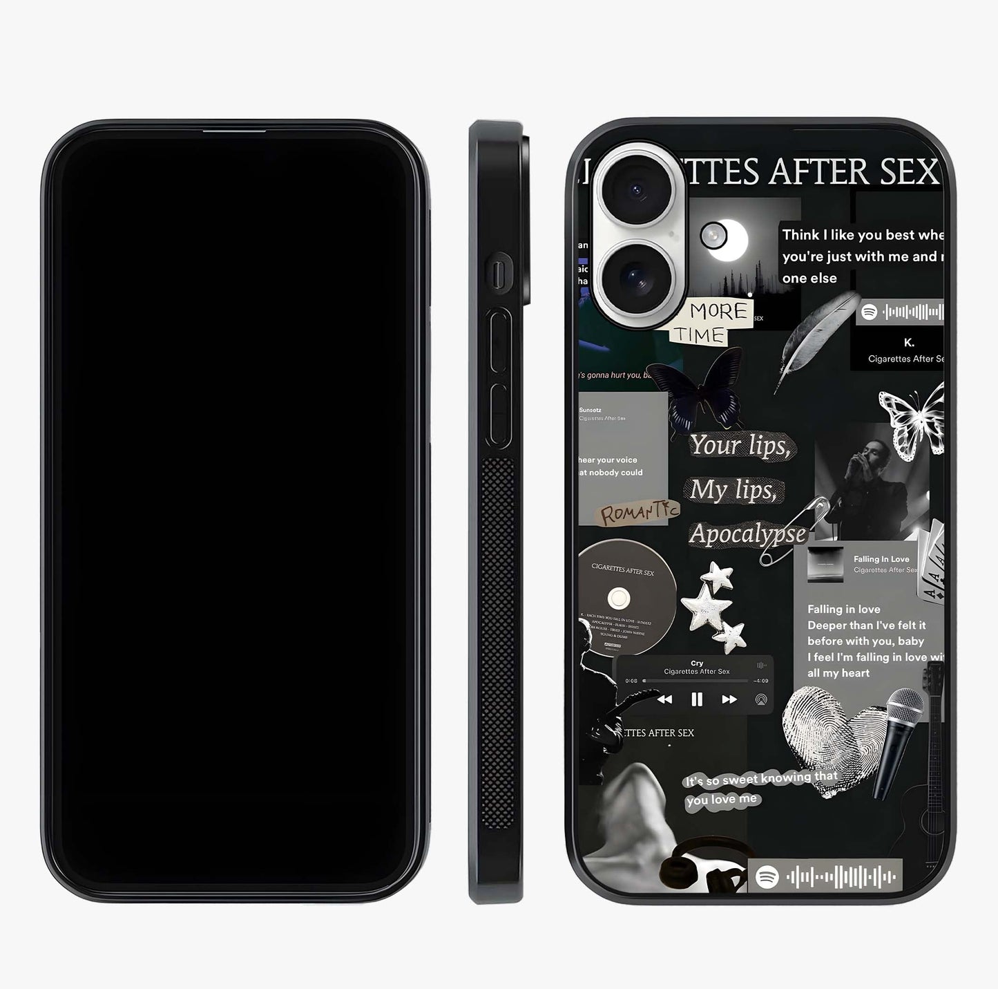 Midnight Love Echo Glass Case displayed upright for full design visibility and premium finish.