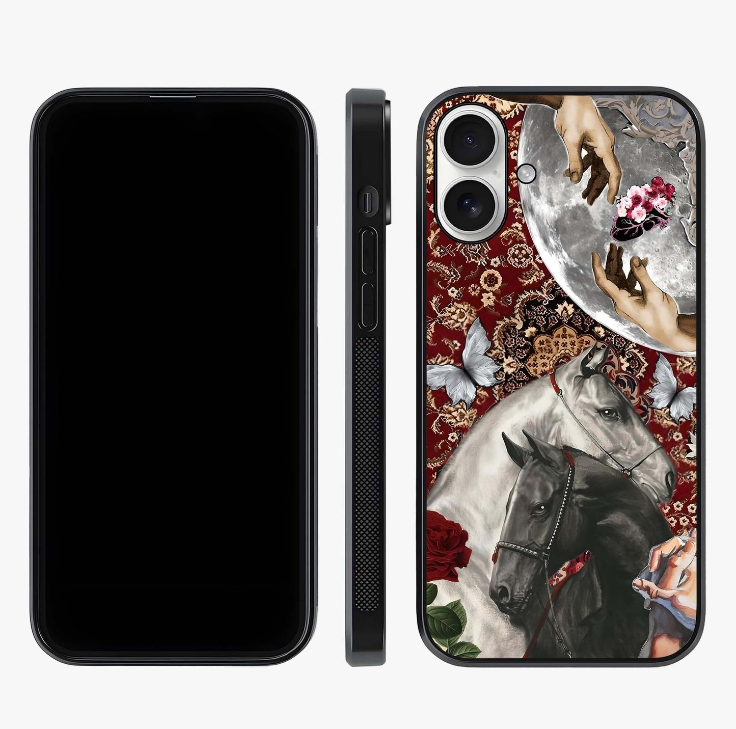 Moonlit Royal Stallion Glass Case displayed upright for full design visibility and premium finish.