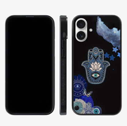 Mystic Hand Aura Glass Case displayed upright for full design visibility and premium finish.