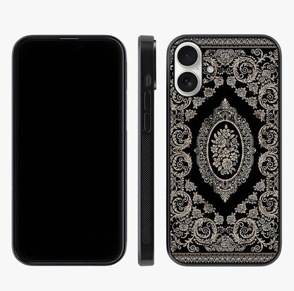 Noir Bloom Elegance Glass Case displayed upright for full design visibility and premium finish.