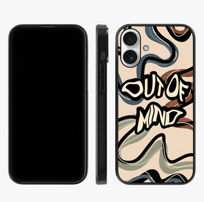 Out Of Mind Glass Case displayed upright for full design visibility and premium finish.