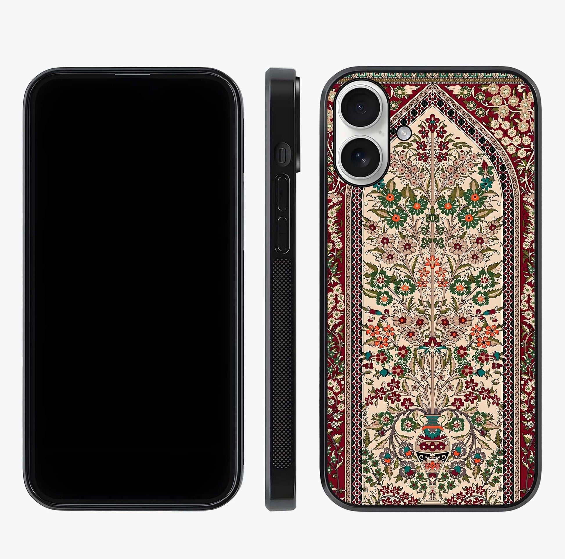 Persian Inspired Glass Case displayed upright for full design visibility and premium finish.