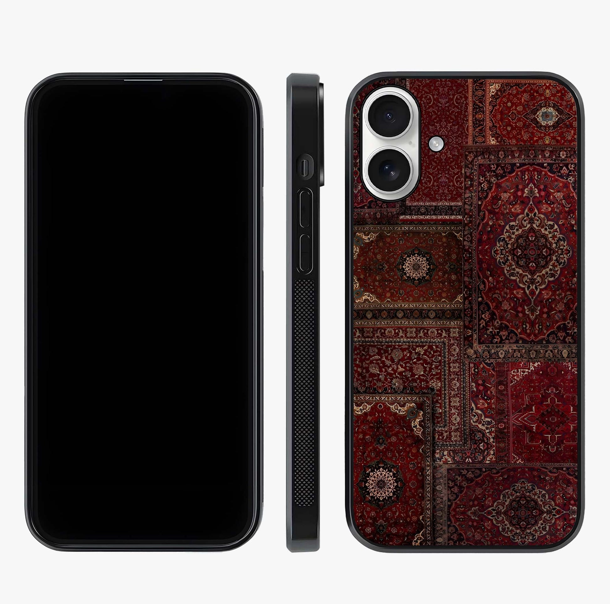 Persian Velvet Tale Glass Case displayed upright for full design visibility and premium finish.