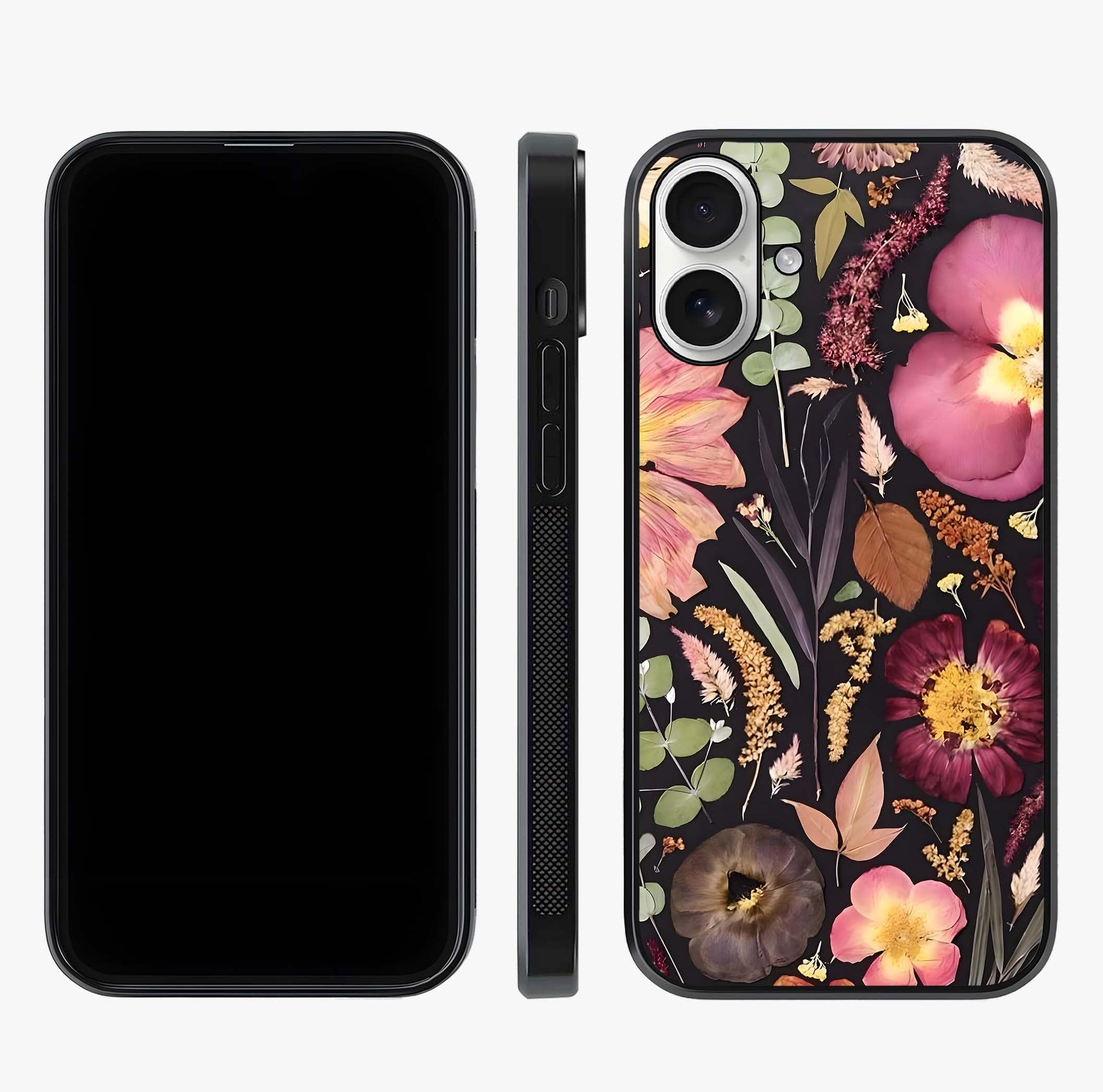 Petal Dream Tapestry Glass Case displayed upright for full design visibility and premium finish.
