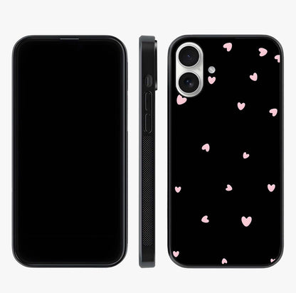 Pink Love Drops Glass Case displayed upright for full design visibility and premium finish.
