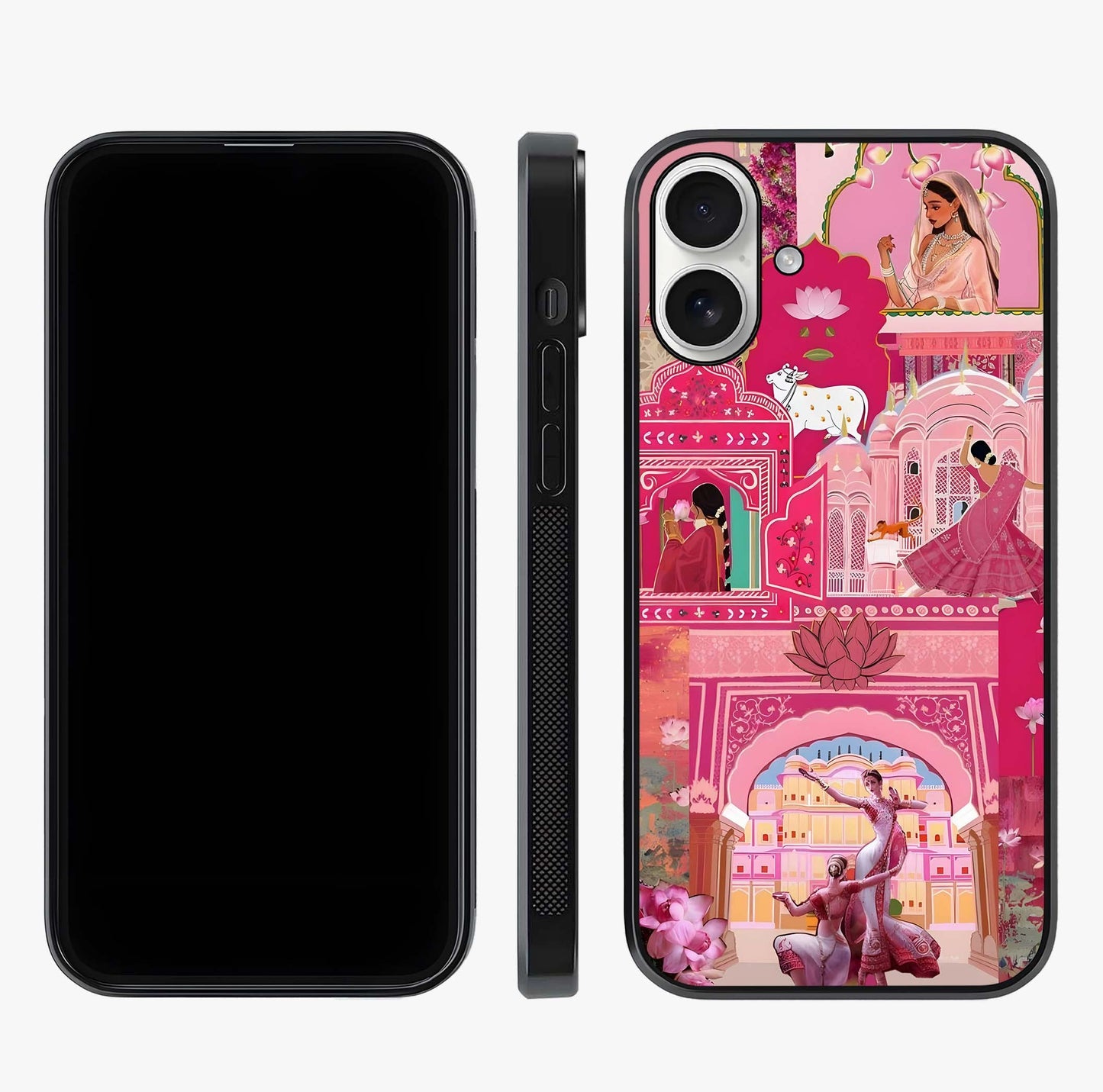Pink Palace Muse Glass Case displayed upright for full design visibility and premium finish.