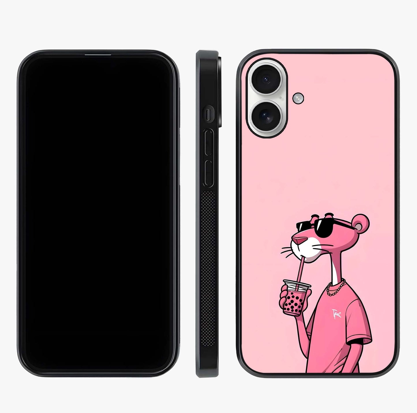 Pink Panther Glass Case displayed upright for full design visibility and premium finish.