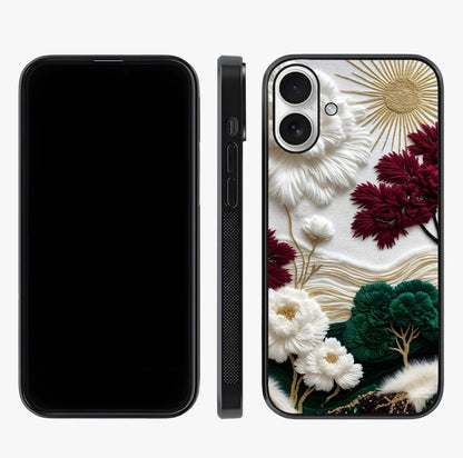 Radiant Bloom Elegance Glass Case displayed upright for full design visibility and premium finish.