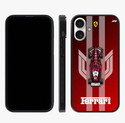Red Ferrari F1 Vertical Glass Case displayed upright for full design visibility and premium finish.