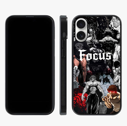 Relentless Power Focus Glass Case displayed upright for full design visibility and premium finish.