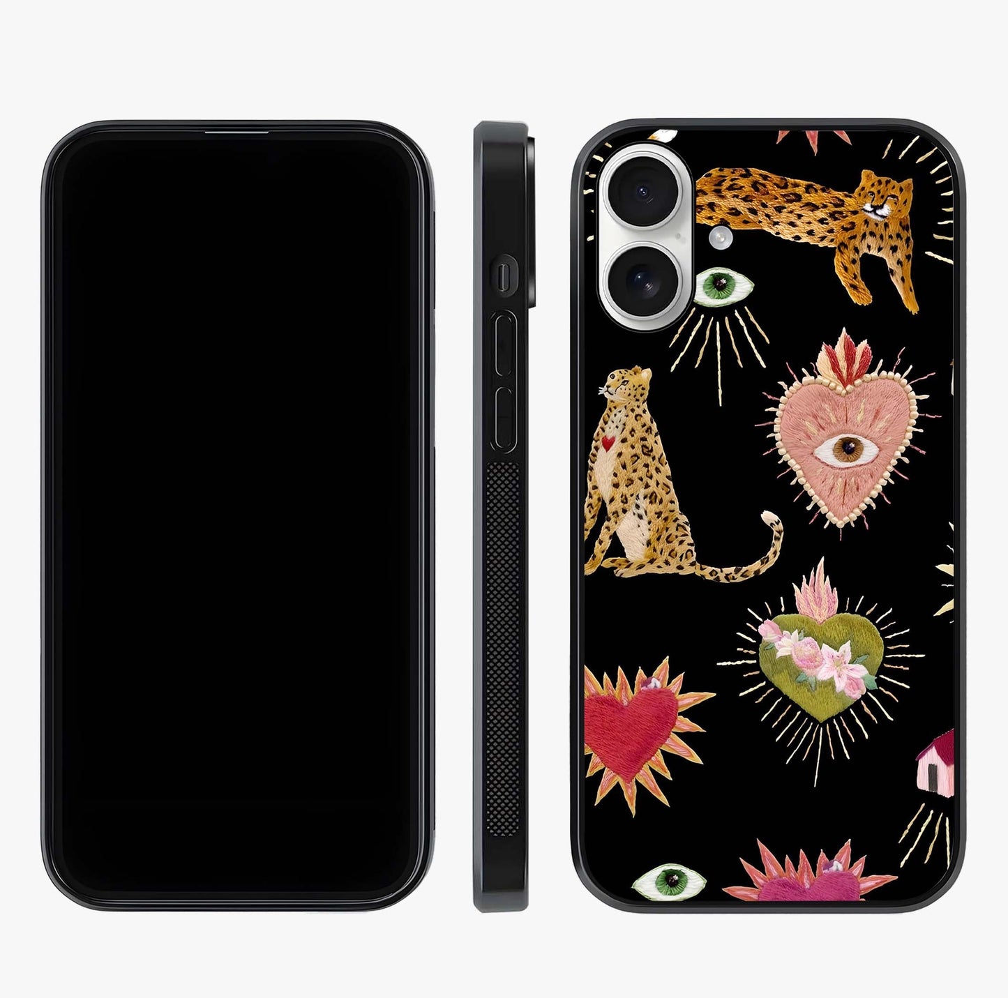 Sacred Jungle Heart Glass Case displayed upright for full design visibility and premium finish.