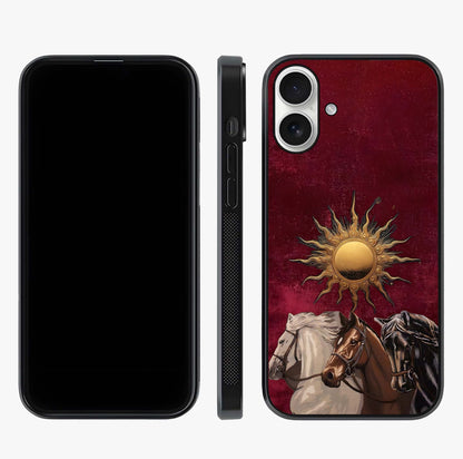 Solar Riders Glass Case displayed upright for full design visibility and premium finish.