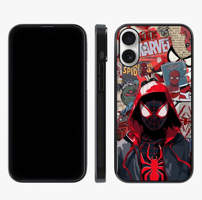 Spider Collage Street Glass Case displayed upright for full design visibility and premium finish.