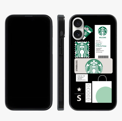 Starbucks Mocha Glass Case displayed upright for full design visibility and premium finish.