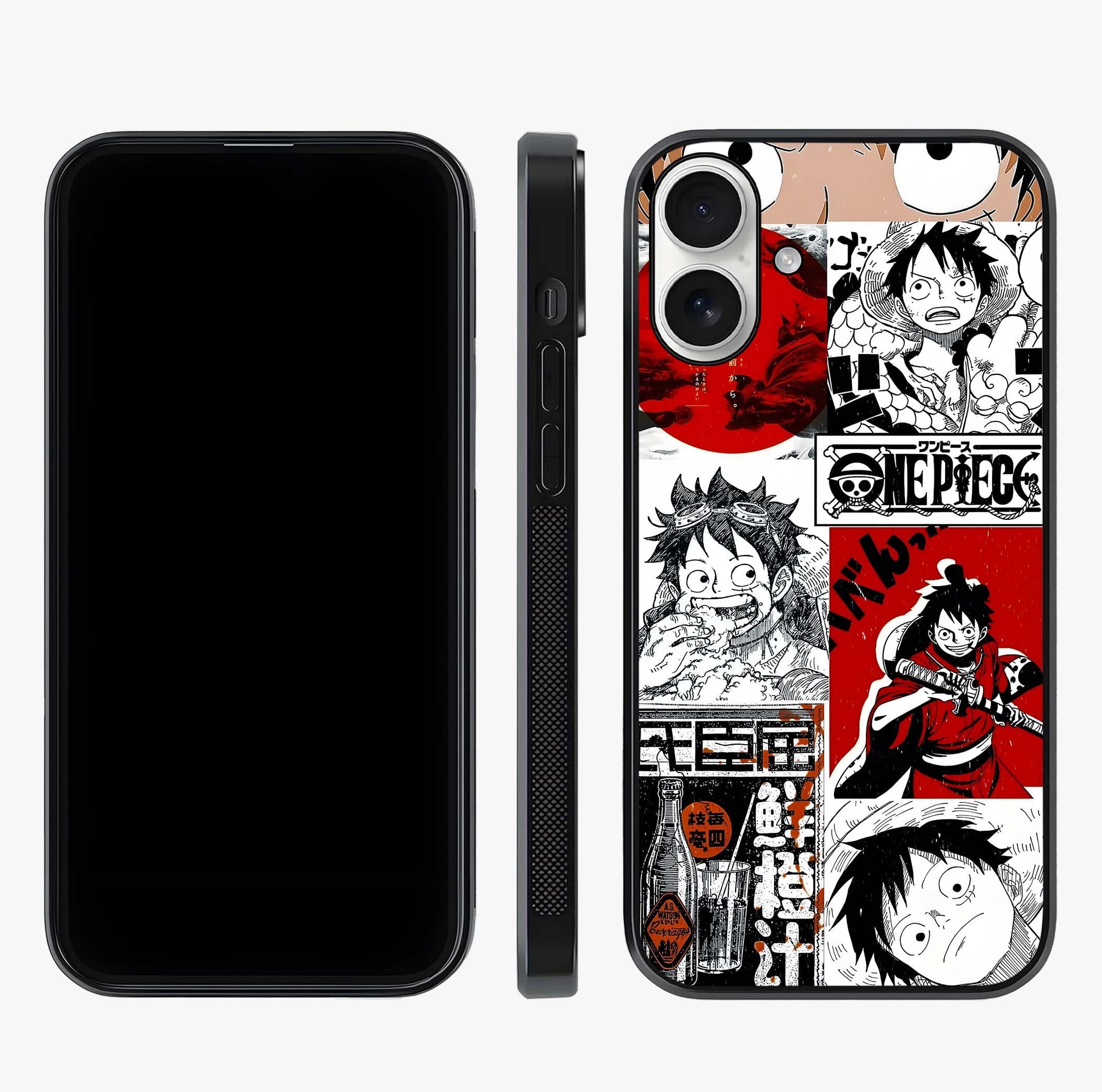 Strawhat Chaos Panels Glass Case displayed upright for full design visibility and premium finish.