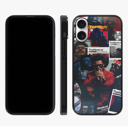 The Weeknd Glass Case displayed upright for full design visibility and premium finish.