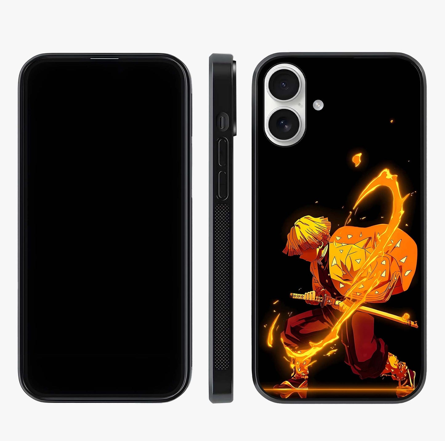 Thunder Flame Execution Glass Case displayed upright for full design visibility and premium finish.