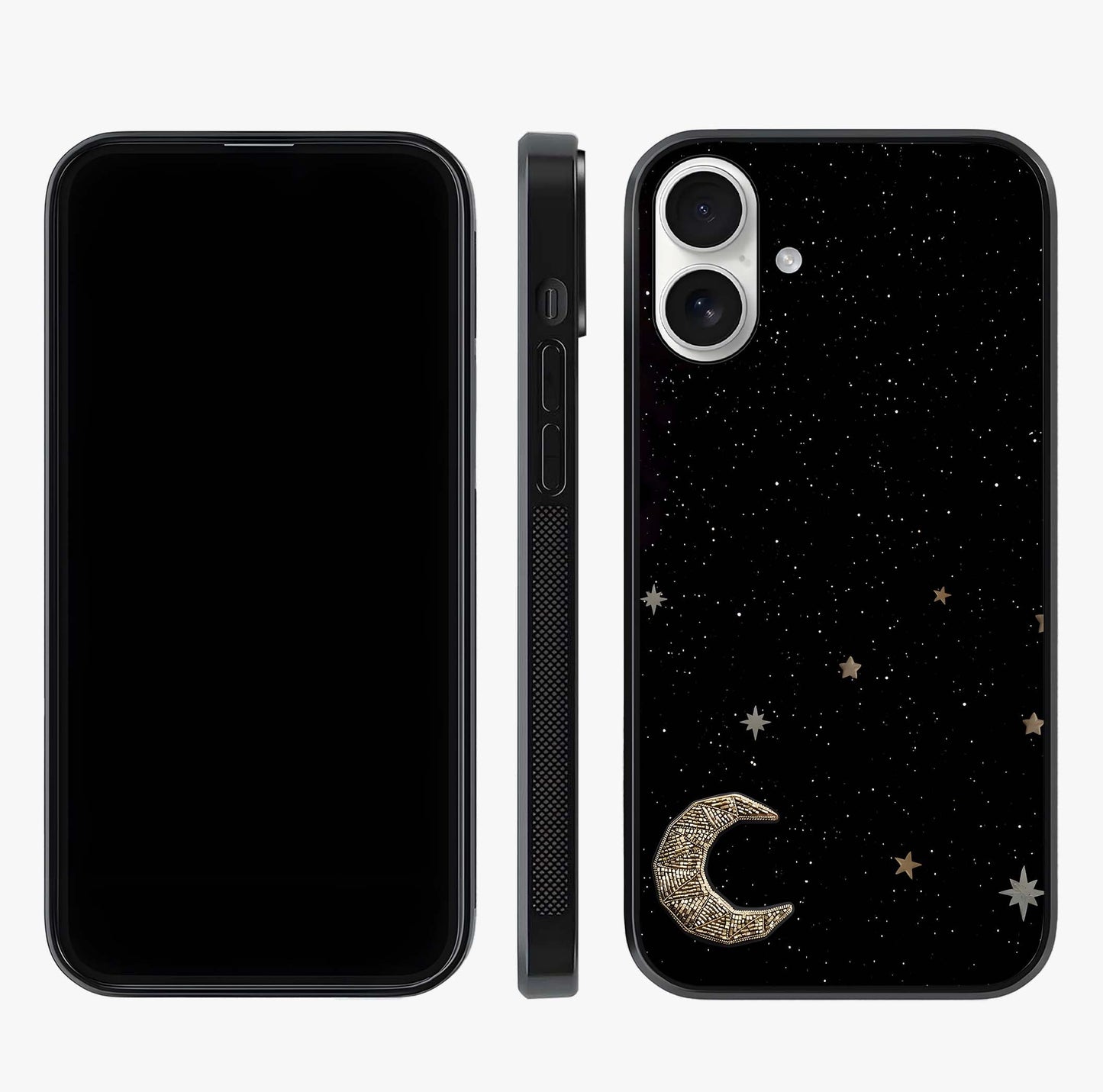 Twinkle Star With Half Moon Glass Case displayed upright for full design visibility and premium finish.