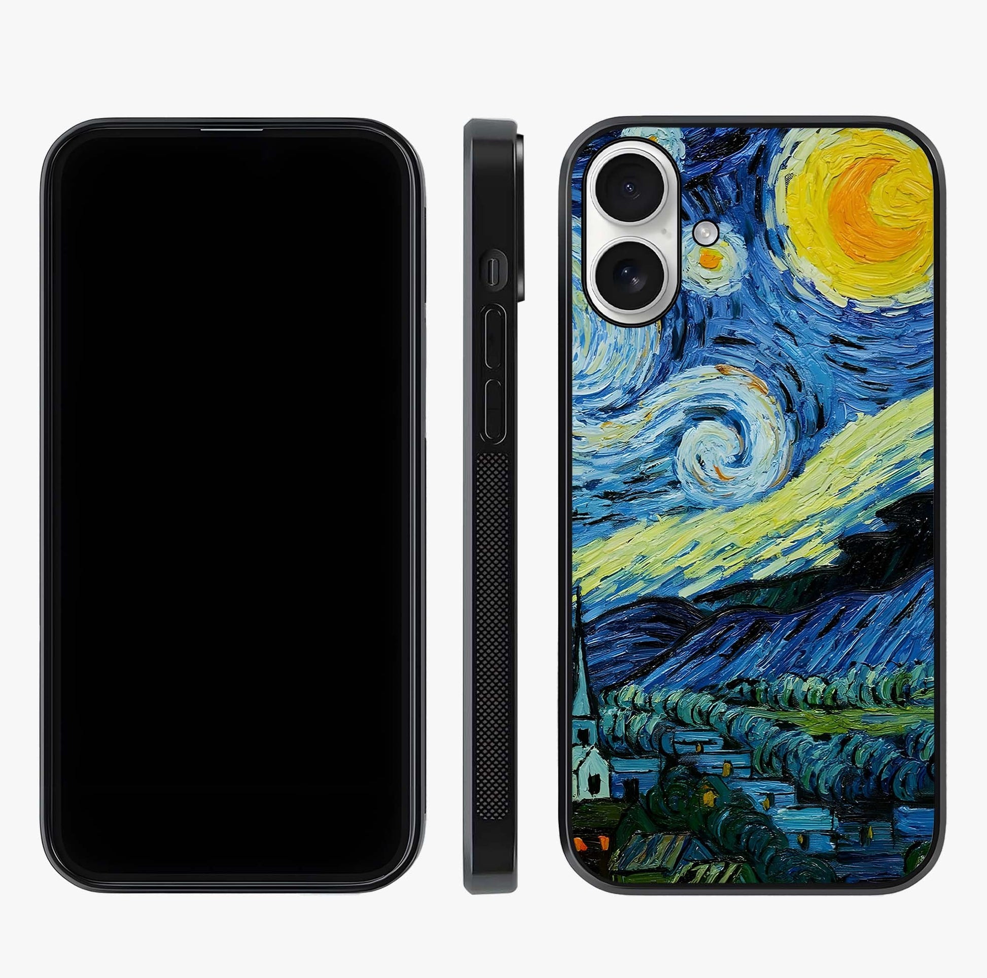 Van Gogh Art Glass Case displayed upright for full design visibility and premium finish.