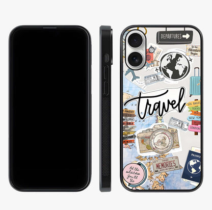 Wanderlust Journal Glass Case displayed upright for full design visibility and premium finish.
