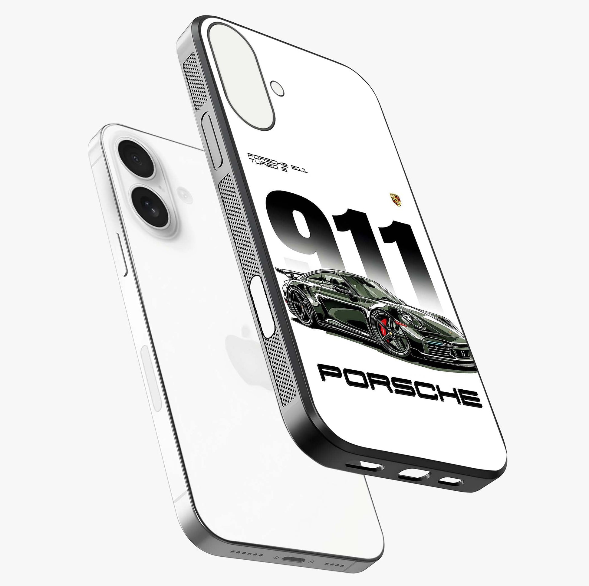 911 Turbo Dominance Glass Case laid diagonally highlighting side profile, edges and glossy glass shine.