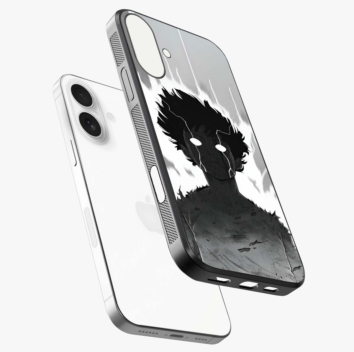 Awakened Inner Rage Glass Case laid diagonally highlighting side profile, edges and glossy glass shine.