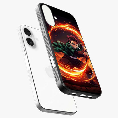 Blazing Sword Resolve Glass Case laid diagonally highlighting side profile, edges and glossy glass shine.