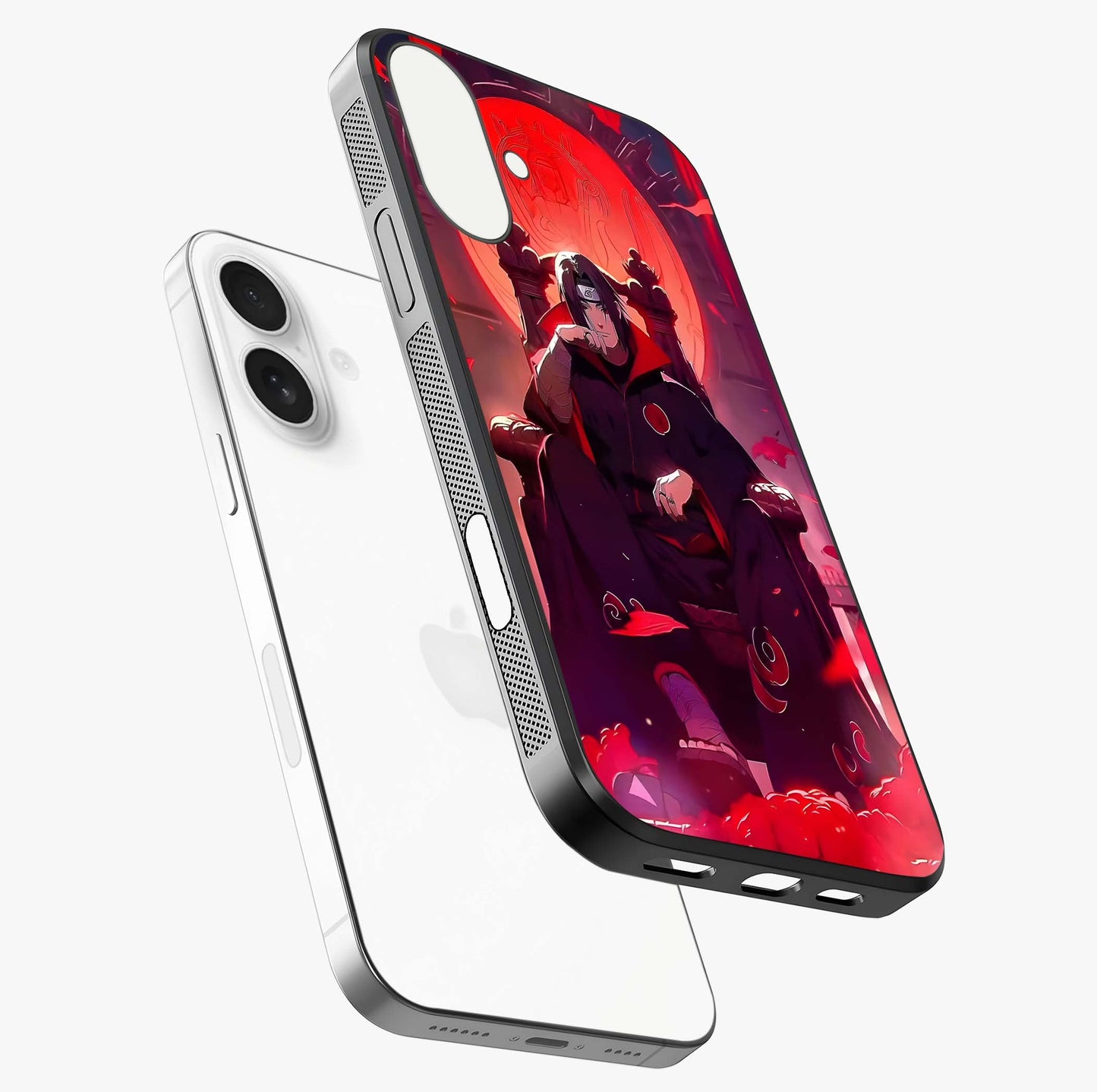 Blood Moon Sovereign Glass Case laid diagonally highlighting side profile, edges and glossy glass shine.