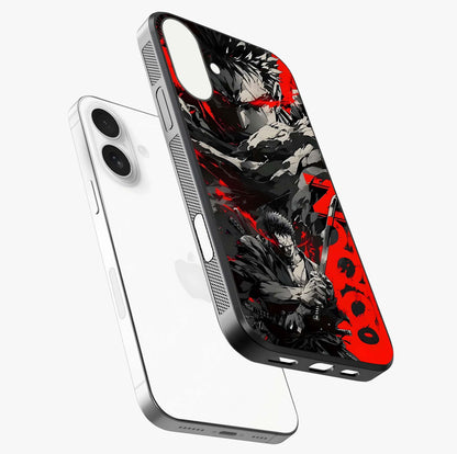 Demon Sword Resolve Glass Case laid diagonally highlighting side profile, edges and glossy glass shine.