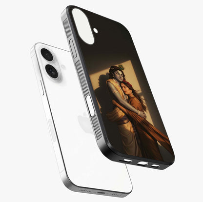 Divine Eternal Love Glass Case laid diagonally highlighting side profile, edges and glossy glass shine.