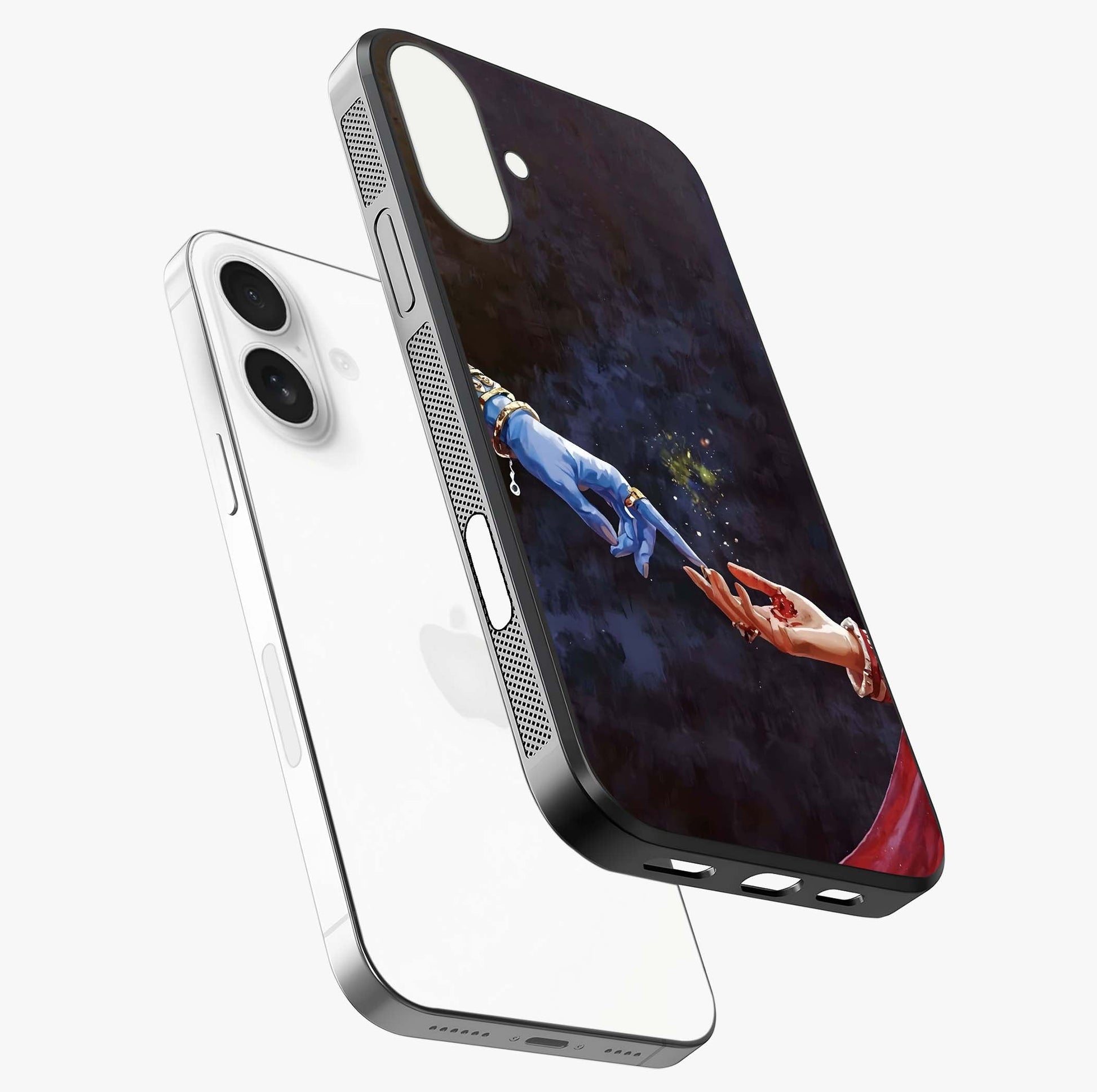 Divine Touch Eternal Glass Case laid diagonally highlighting side profile, edges and glossy glass shine.
