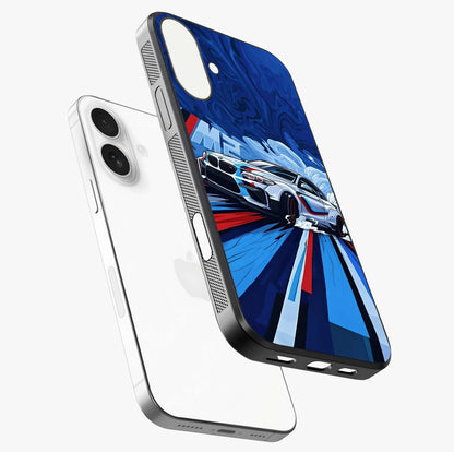 Drift Power Rush Glass Case laid diagonally highlighting side profile, edges and glossy glass shine.