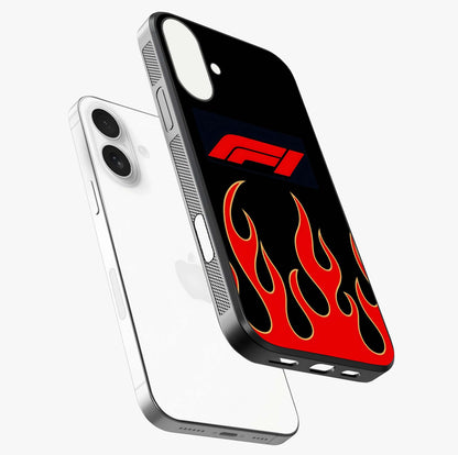 Fire F11 Glass Case laid diagonally highlighting side profile, edges and glossy glass shine.