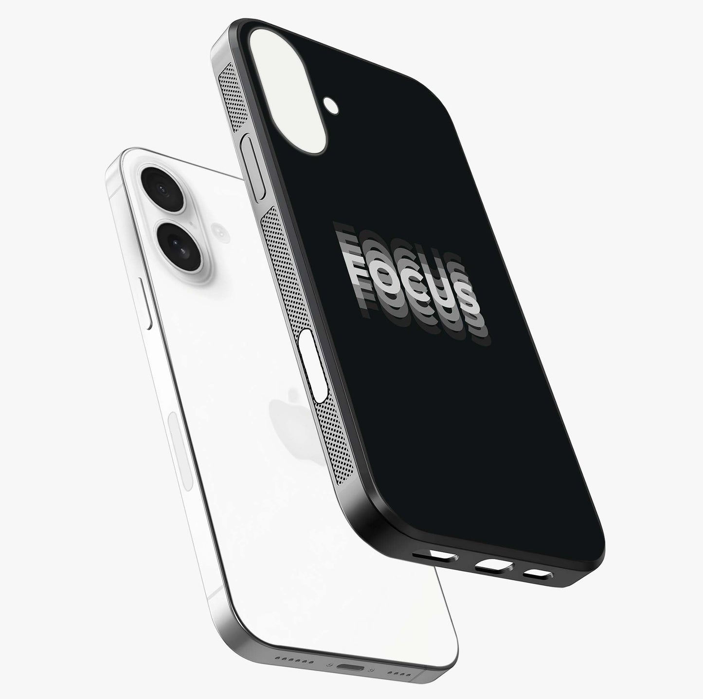 Focused Blade Discipline Glass Case laid diagonally highlighting side profile, edges and glossy glass shine.