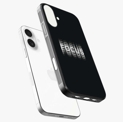 Focused Blade Discipline Glass Case laid diagonally highlighting side profile, edges and glossy glass shine.