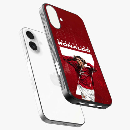Goal Celebration Legacy Glass Case laid diagonally highlighting side profile, edges and glossy glass shine.