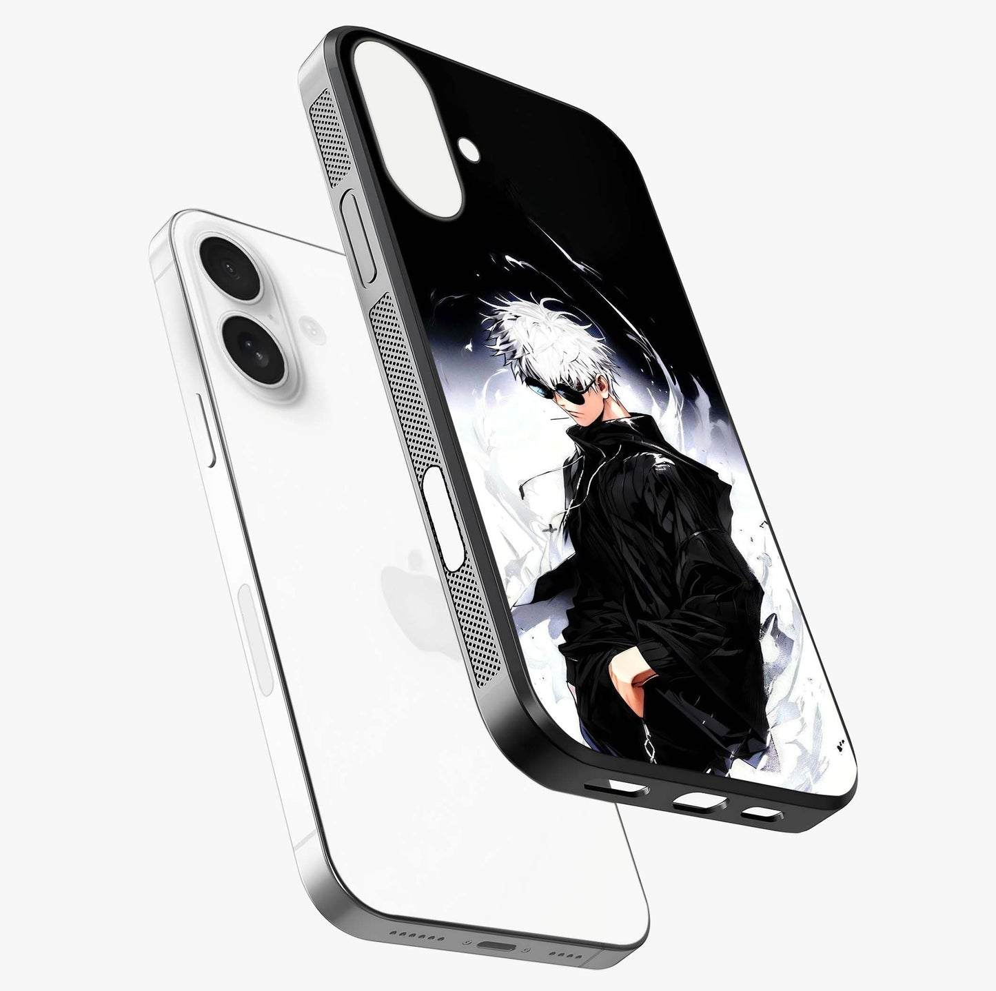 Limitless Shadow King Glass Case laid diagonally highlighting side profile, edges and glossy glass shine.