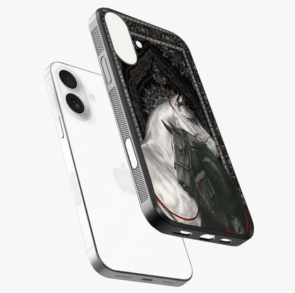 Majestic Ride Legacy Glass Case laid diagonally highlighting side profile, edges and glossy glass shine.
