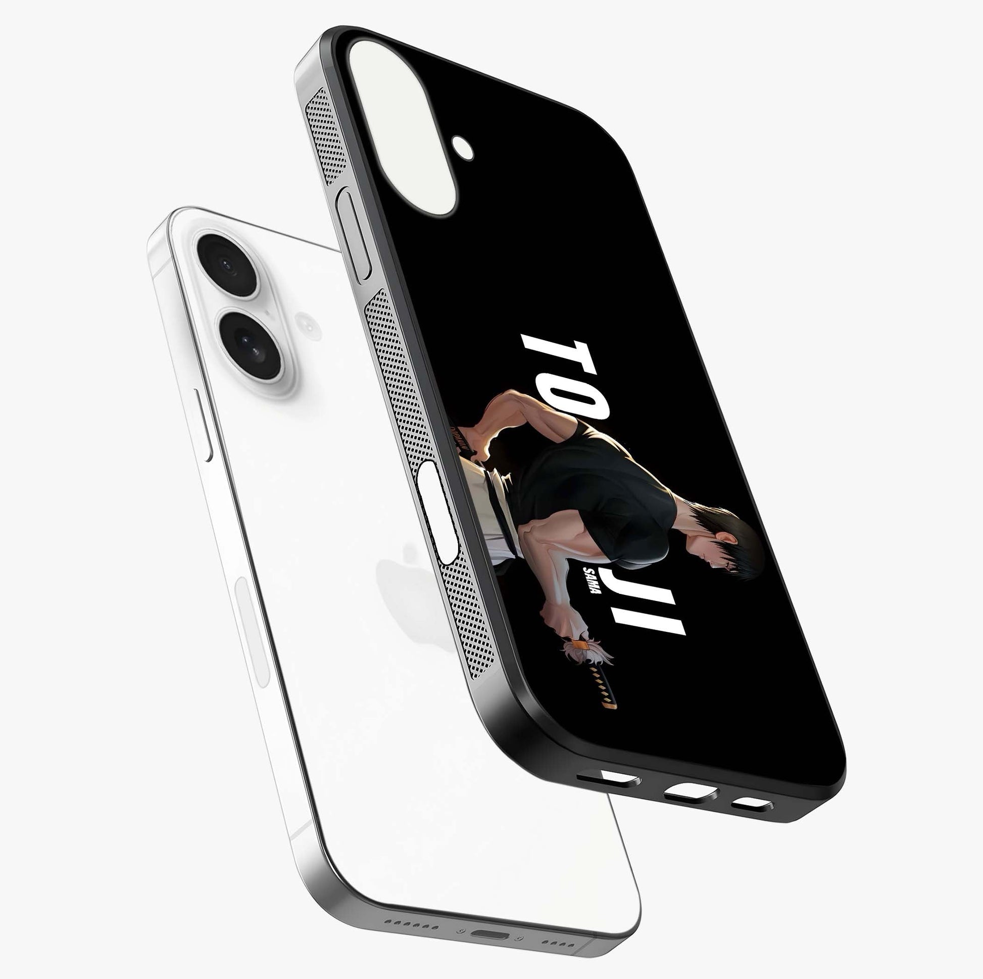 Midnight Blade Resolve Glass Case laid diagonally highlighting side profile, edges and glossy glass shine.