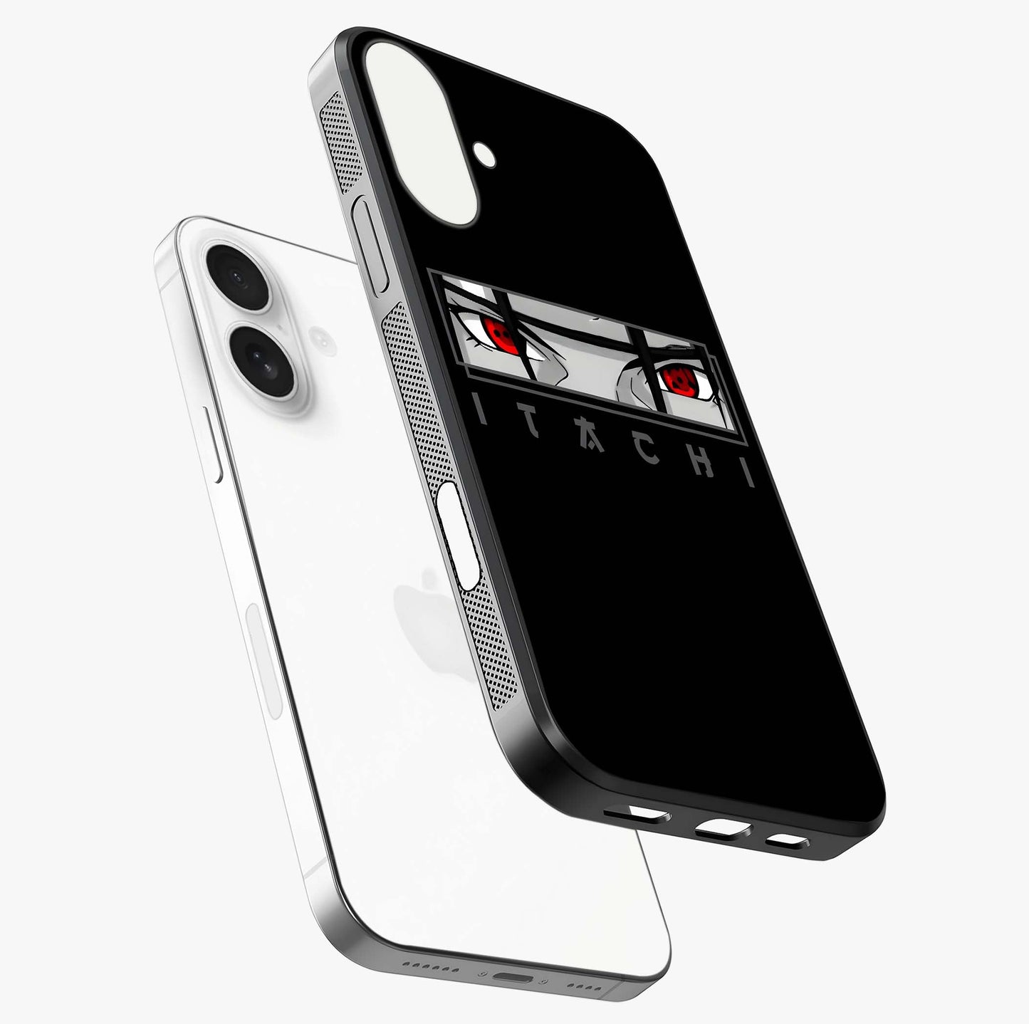 Scarlet Gaze Dominance Glass Case laid diagonally highlighting side profile, edges and glossy glass shine.