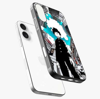 Silent Psychic Awakening Glass Case laid diagonally highlighting side profile, edges and glossy glass shine.