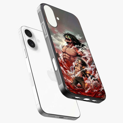 Titan Awakening Fury Glass Case laid diagonally highlighting side profile, edges and glossy glass shine.