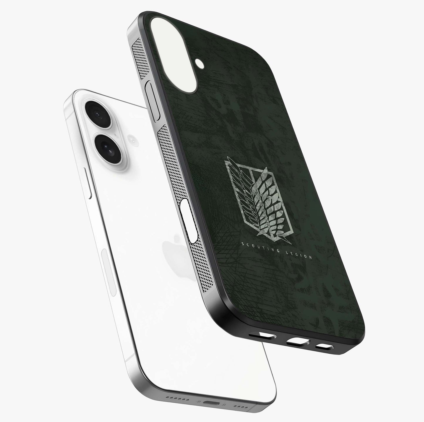 Wings Of Freedom Glass Case laid diagonally highlighting side profile, edges and glossy glass shine.