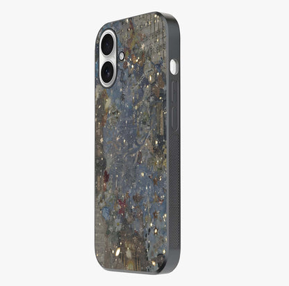 Aesthetic Astrolophia Glass Case photographed in natural light showing reflective finish and design depth.