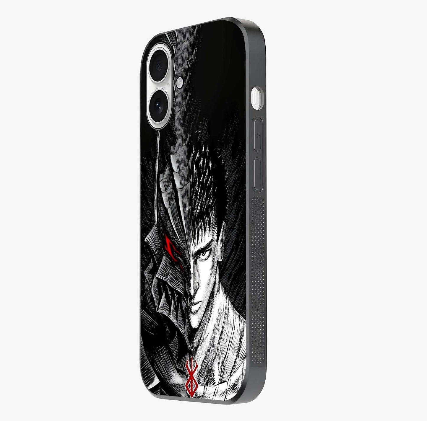Berserker Blood Oath Glass Case photographed in natural light showing reflective finish and design depth.